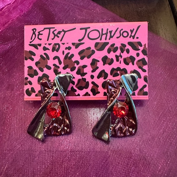 Betsey Johnson Jewelry - Betsey Johnson Red Rhinestone‎ Earrings NWT
